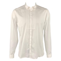 BURBERRY PRORSUM Size L White Cotton French Cuff Long Sleeve Shirt