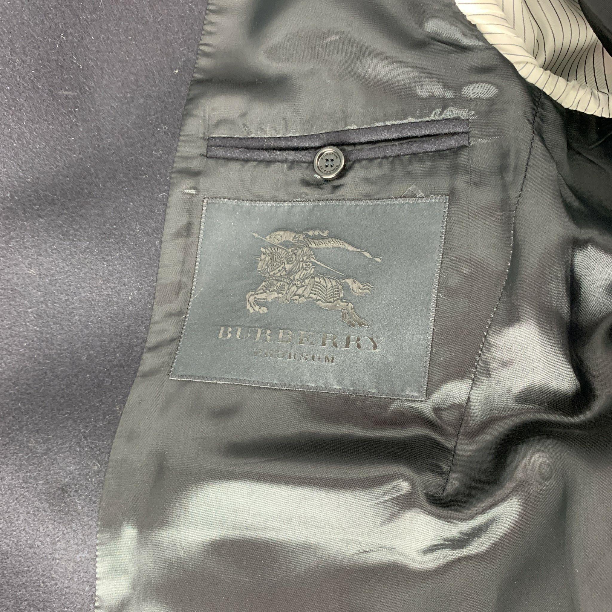 BURBERRY PRORSUM Herbst 2010 M/L Übergroßer Marineblauer doppelreihiger Wollmantel 2