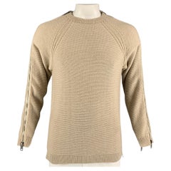 BURBERRY PRORSUM Taille M Oatmeal Pull en maille avec fermeture éclair latérale