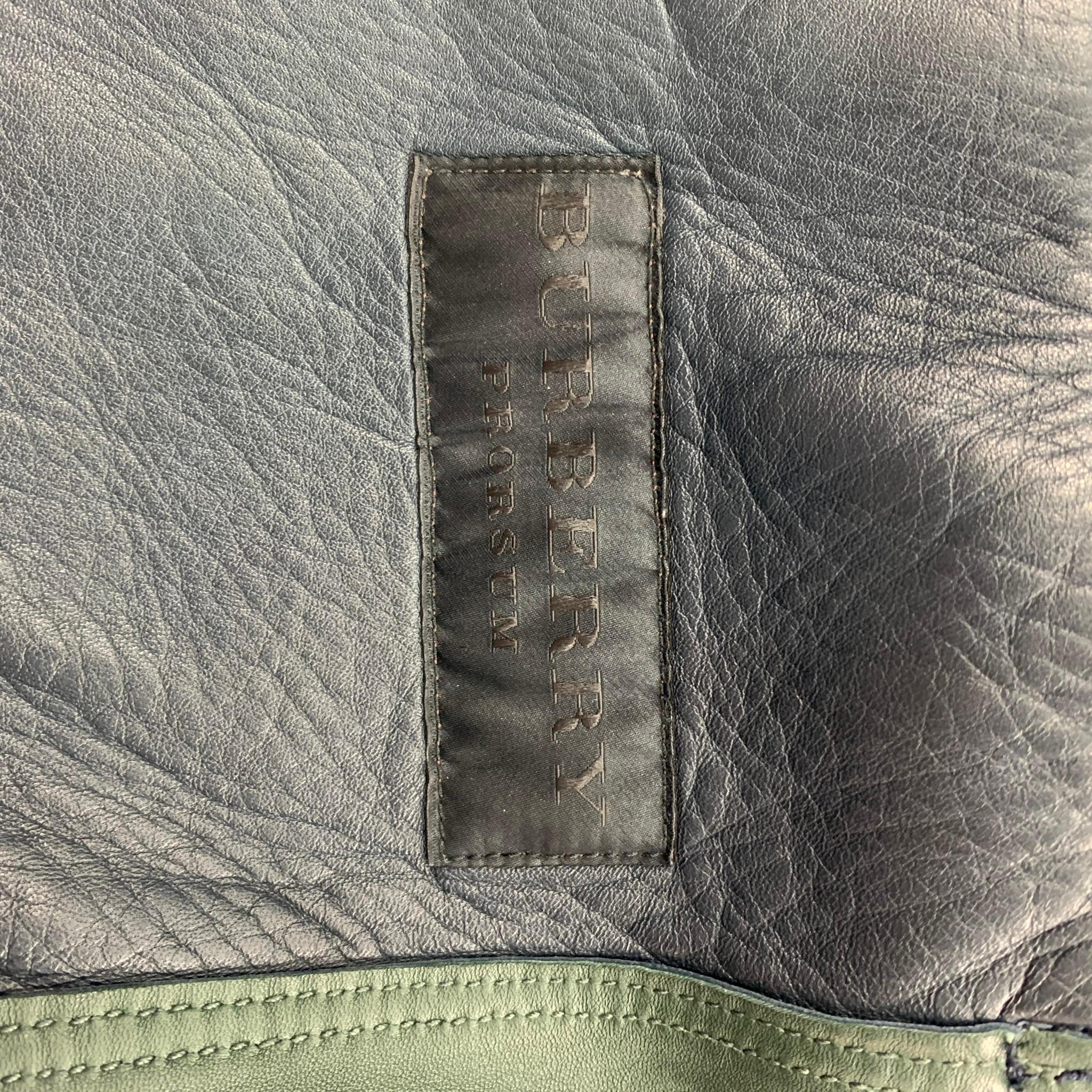 BURBERRY PRORSUM Chaqueta Blouson de cuero azul marino talla S 3