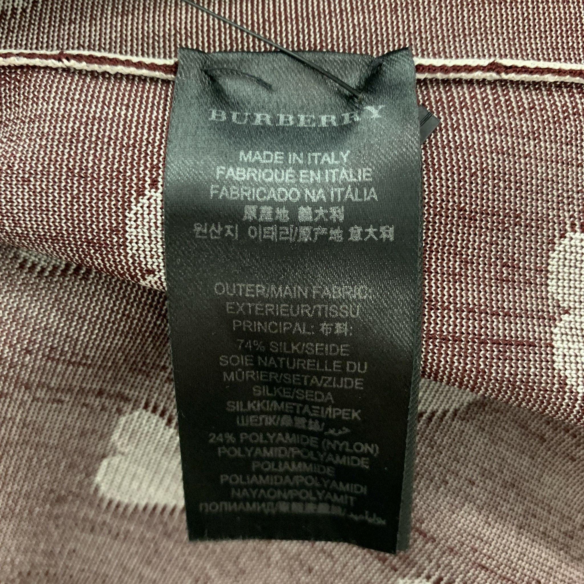 BURBERRY PRORSUM Size S Brown Silk Blend Print V-Neck Sweater For Sale 3