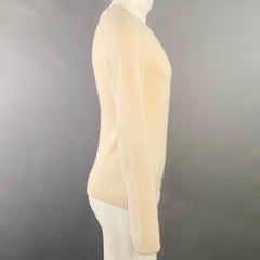 BURBERRY PRORSUM Größe S Creme gestrickt Alpaka Rundhalsausschnitt Pullover