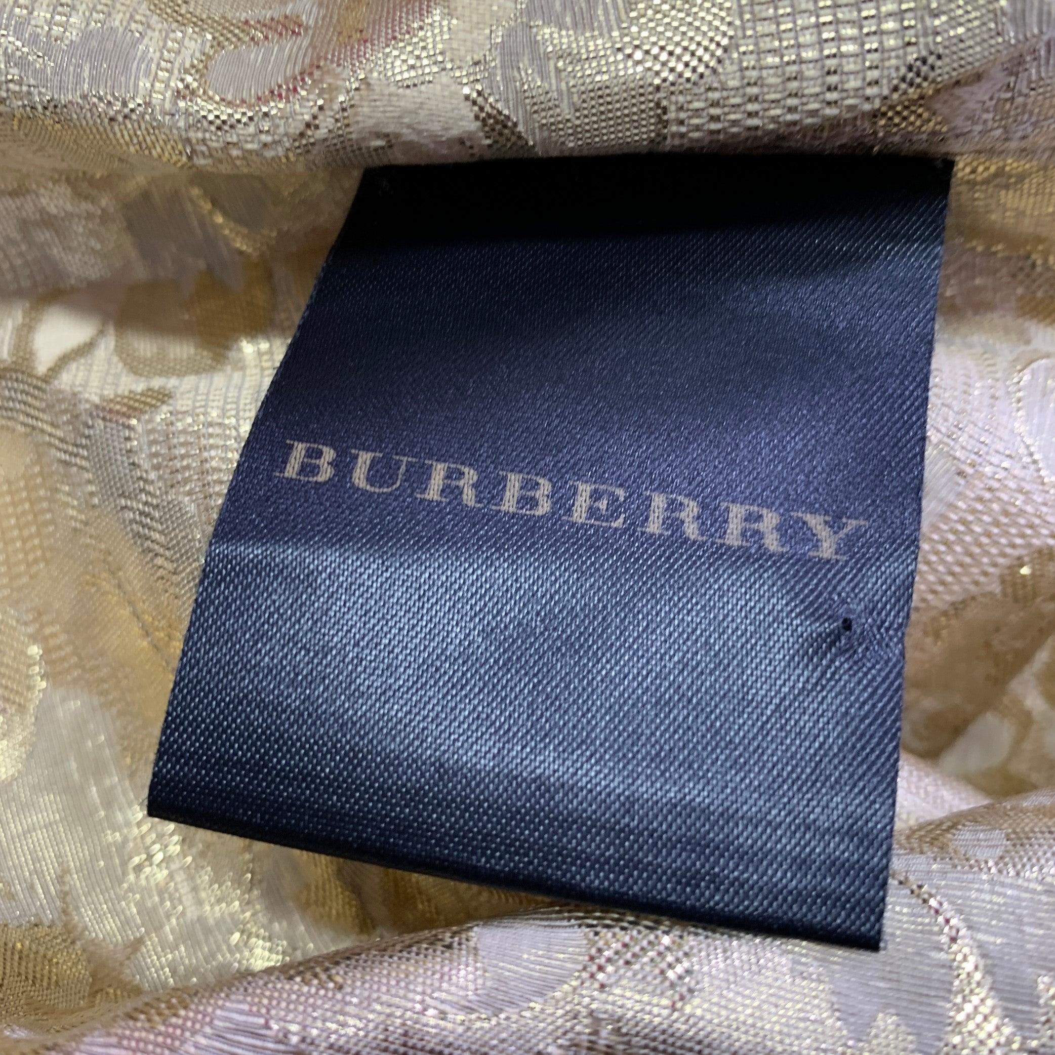 BURBERRY PRORSUM Size S Gold Metallic Floral Silk Blend Tuxedo Long Sleeve Shirt 3