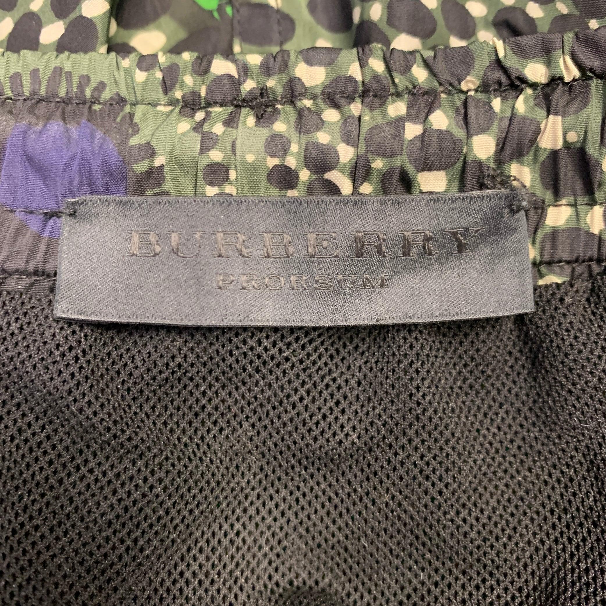 Burberry Prorsum Taglia S Greene & Greene Nero Astratto Coulisse Costume da Bagno In condizioni ottime in vendita a San Francisco, CA
