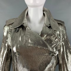 BURBERRY PRORSUM Size S Silver Metallic Trench Coat