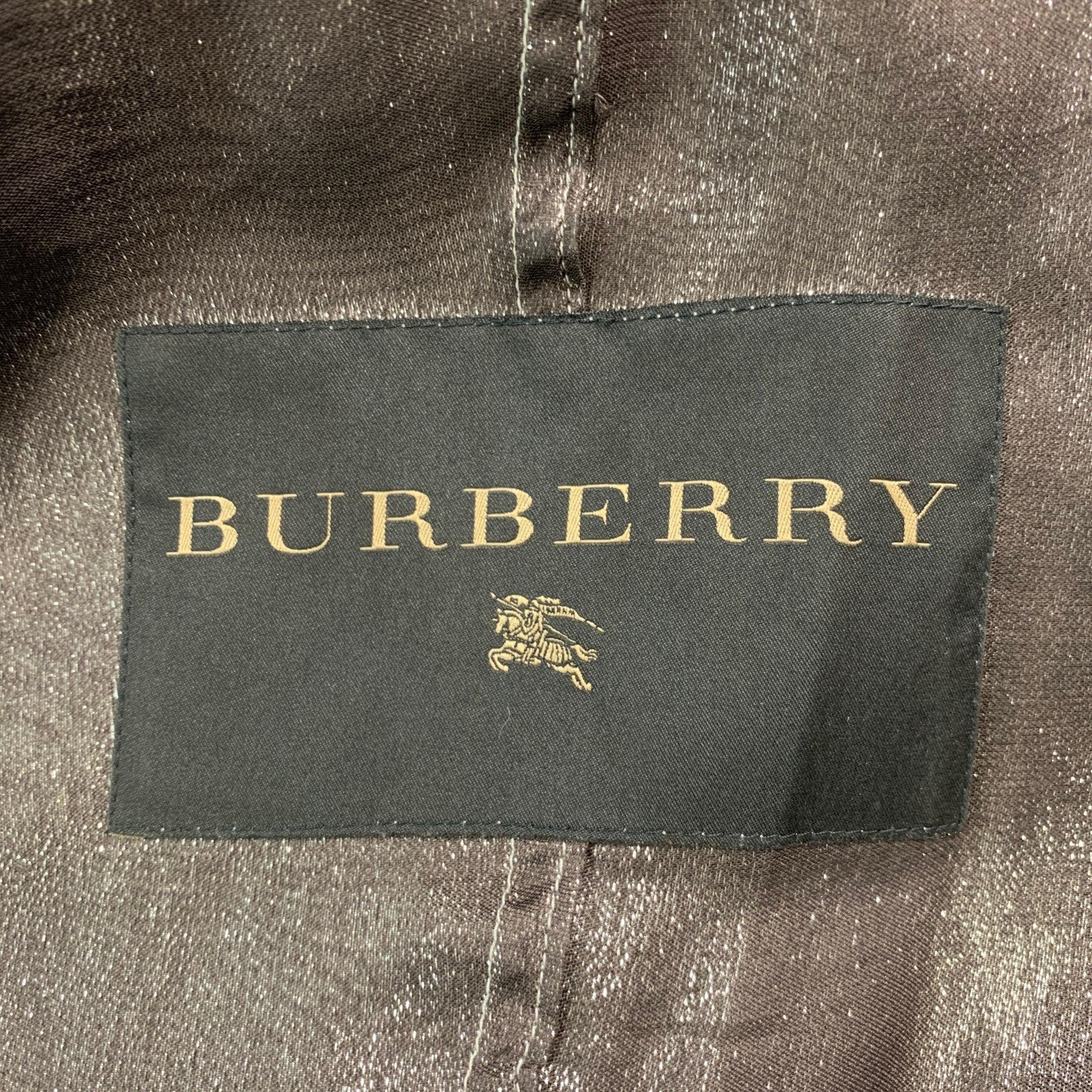 BURBERRY PRORSUM Size S Silver Metallic Trench Coat 1