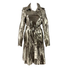 BURBERRY PRORSUM Größe S Silber Metallic Trenchcoat