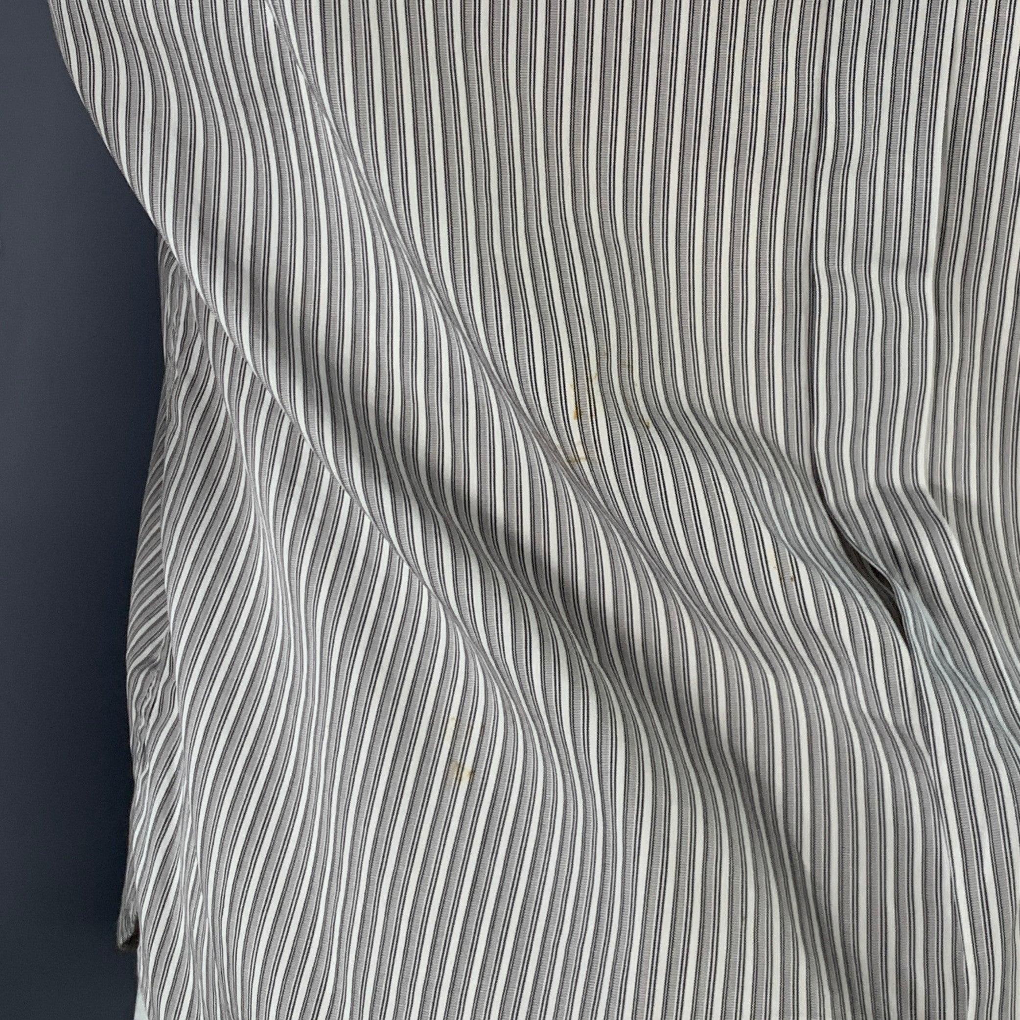 Burberry Prorsum Taille S White Grey Stripe Cotton One Pocket Long Sleeve Shirt en vente 2