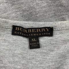 BURBERRY PRORSUM Größe XL Graues T-Shirt aus Baumwolle mit Metallic-Applikationen