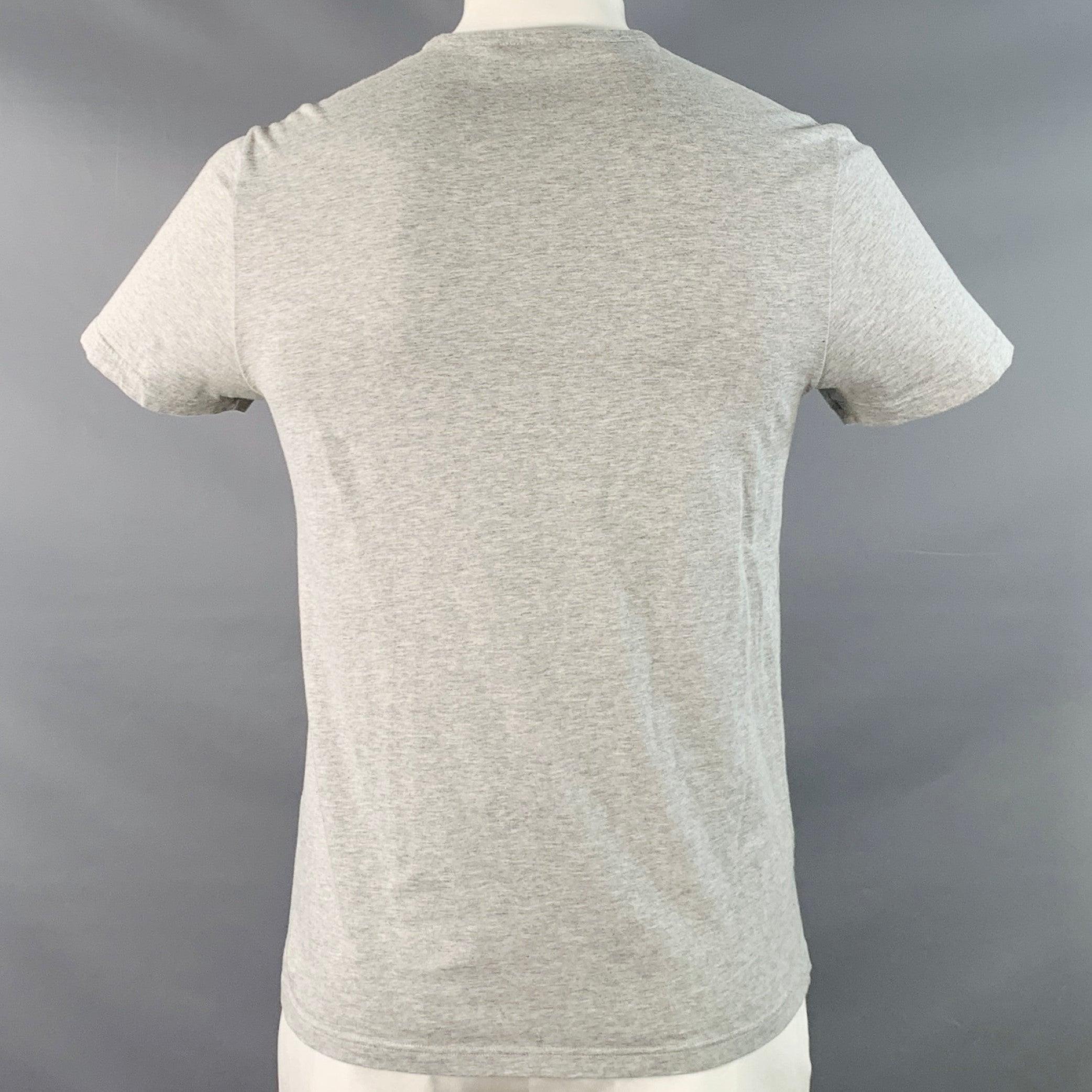 Burberry Prorsum Taille XL T-shirt col ras du cou en coton gris avec embellissement Excellent état - En vente à San Francisco, CA