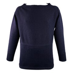 BURBERRY PRORSUM Size XL Navy Knit Virgin Wool Scoop Neck Sweater