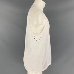 BURBERRY PRORSUM Size XL White Mesh Cotton Tank Top