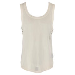 BURBERRY PRORSUM Size XL White Mesh Cotton Tank Top