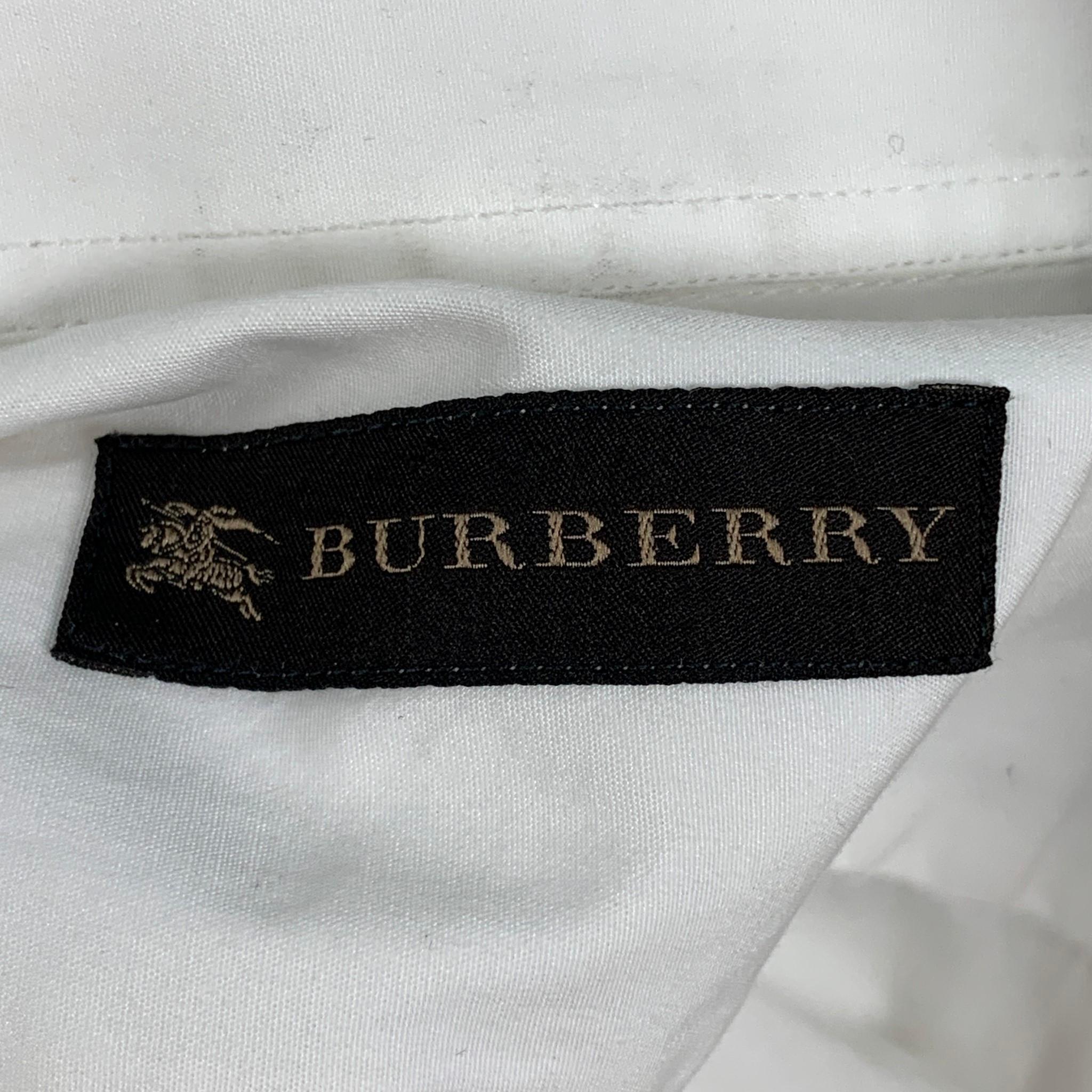 Men's BURBERRY PRORSUM Size XS White Ruffled Tuxedo Slim Fit Long Sleeve Shirt