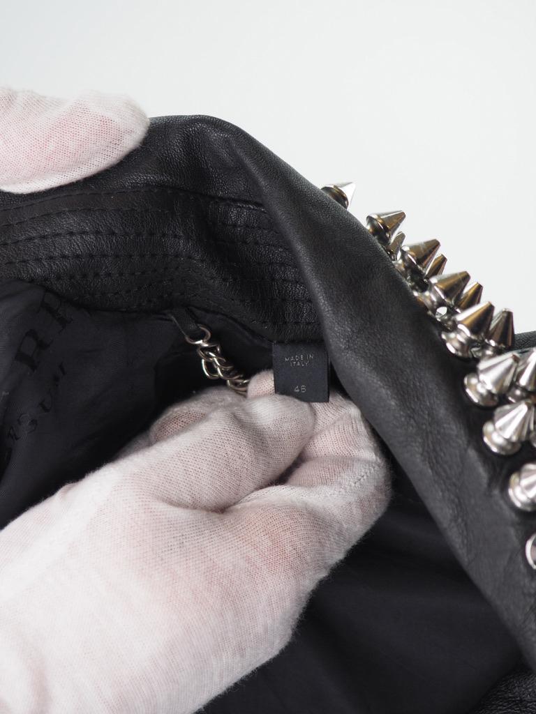 Burberry Prorsum Spike Studded Leather Biker Jacket  In Good Condition In Montreal, Quebec