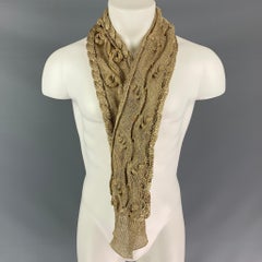 BURBERRY PRORSUM Spring 2008 Gold Knitted Cotton / Acrylic Metallic Scarf