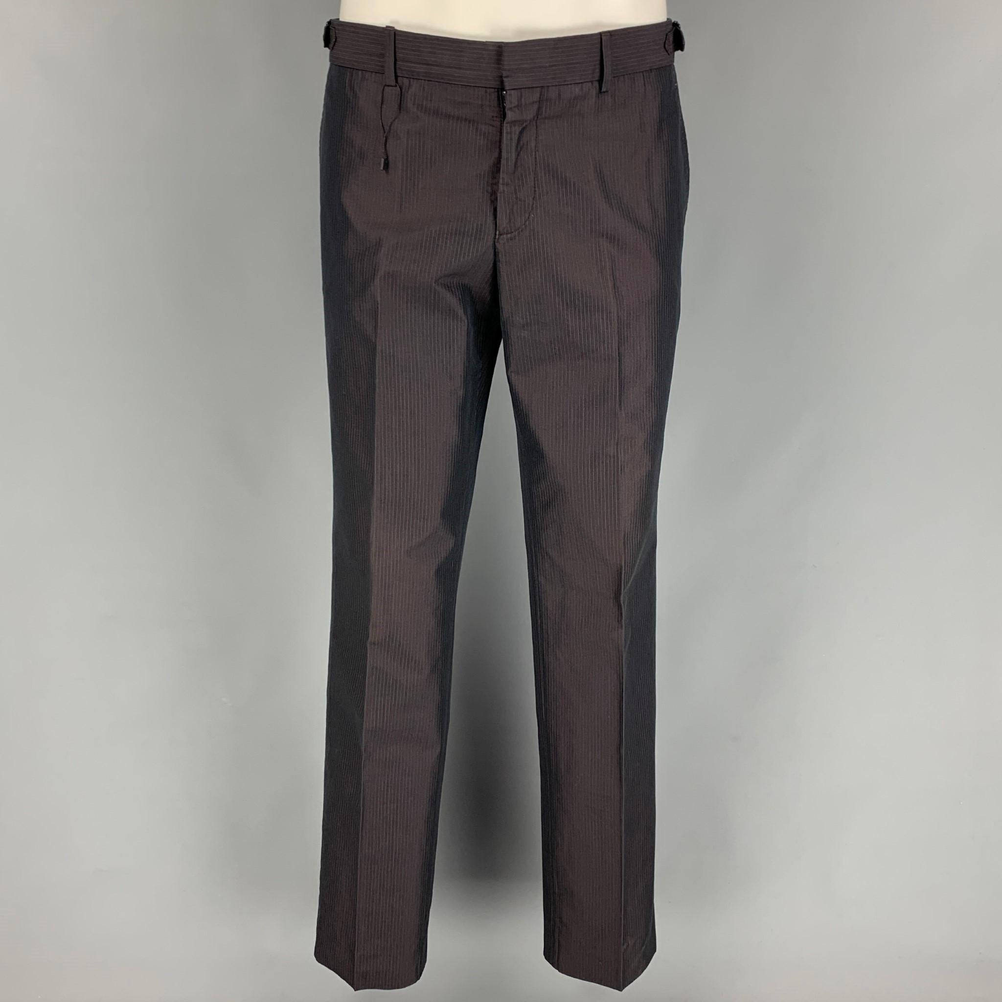 Men's BURBERRY PRORSUM Spring 2008 Size 38 Regular Plum Stripe Cotton / Silk Suit