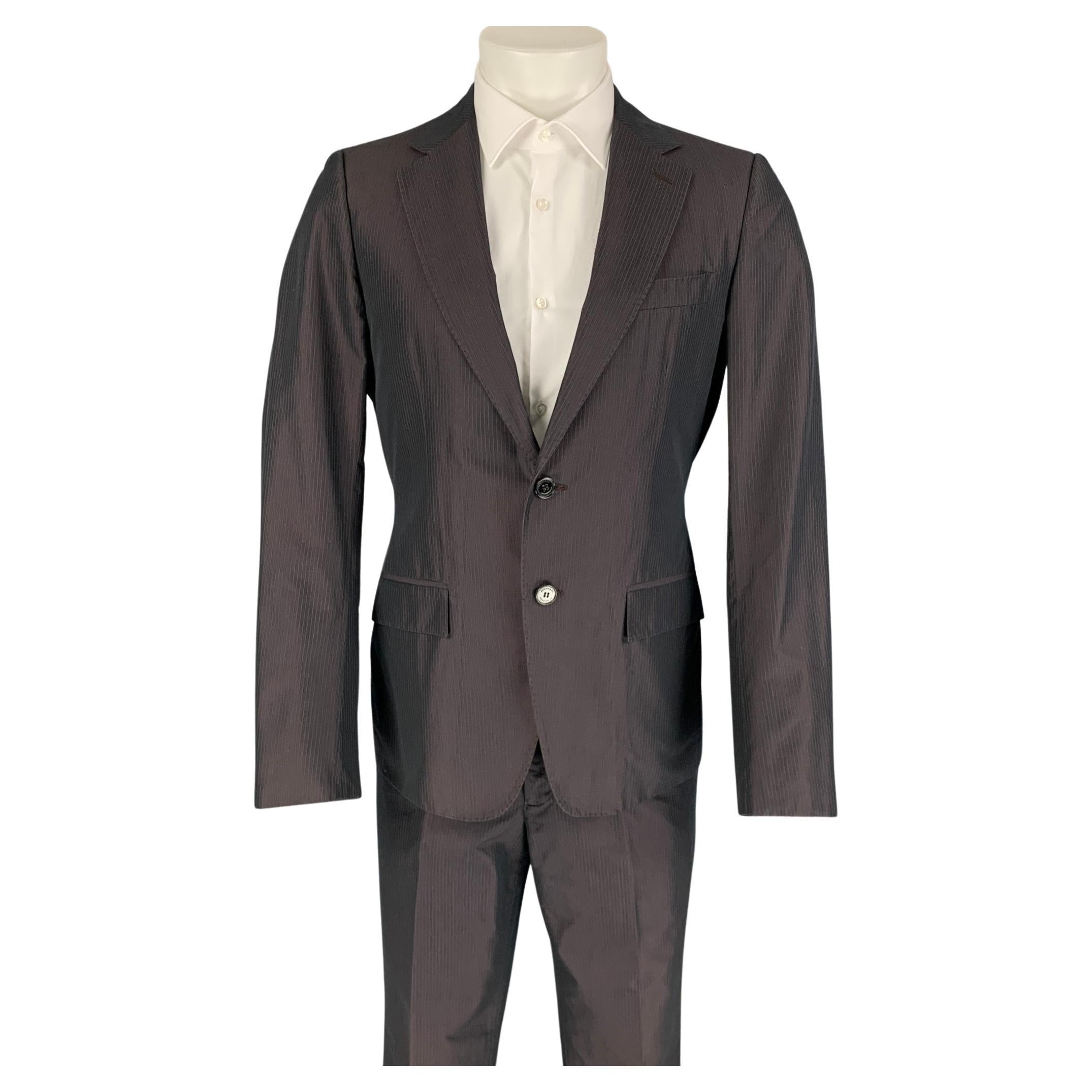BURBERRY PRORSUM Spring 2008 Size 38 Regular Plum Stripe Cotton / Silk Suit