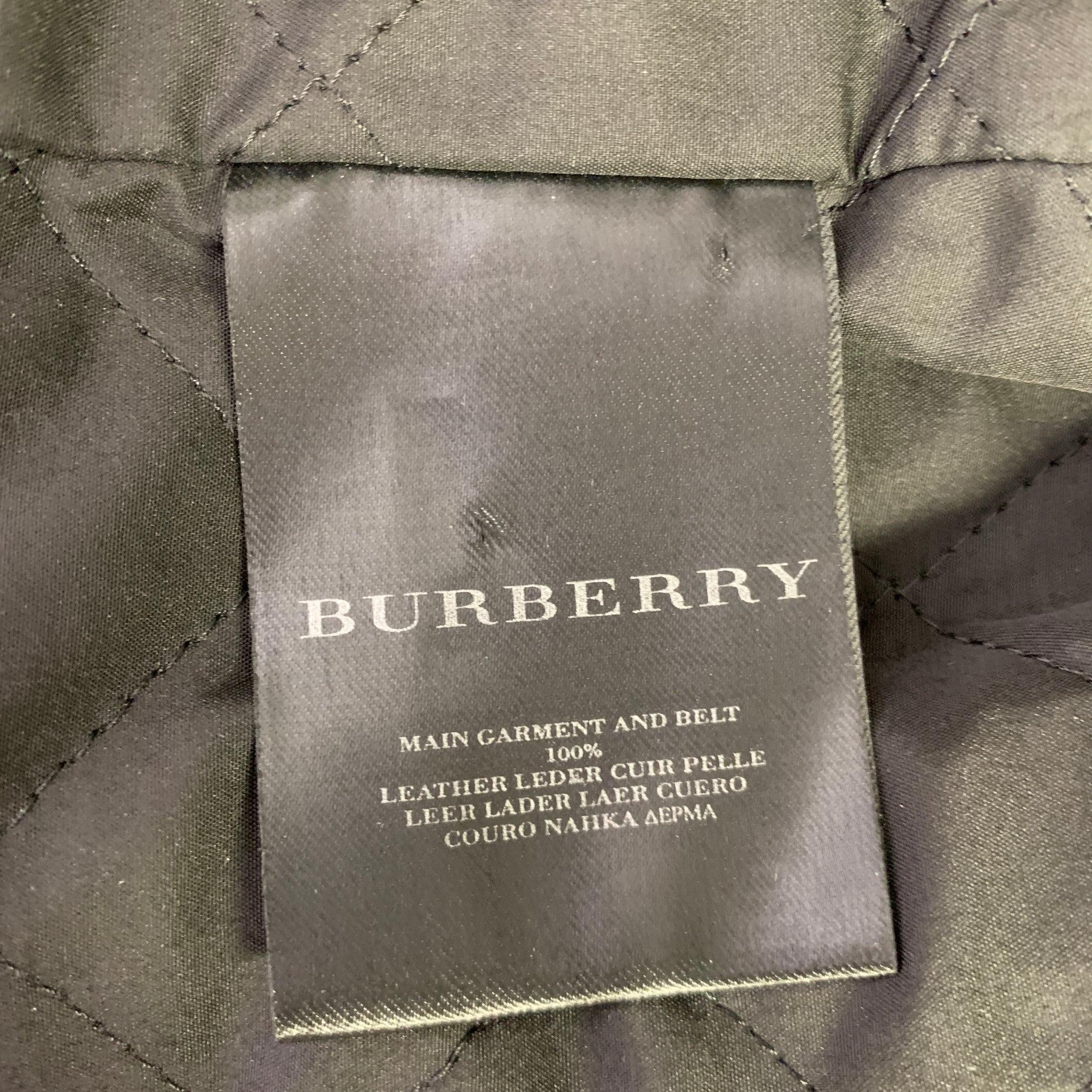 BURBERRY PRORSUM Spring 2011 Size 38 Black Distressed Leather Biker Vest For Sale 4
