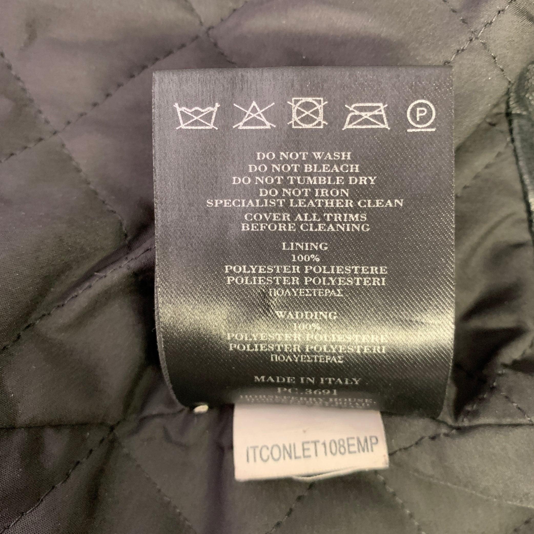 BURBERRY PRORSUM Spring 2011 Size 38 Black Distressed Leather Biker Vest For Sale 5