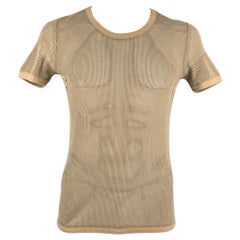 BURBERRY PRORSUM Spring 2011 Size L Khaki Mesh Cotton T-shirt