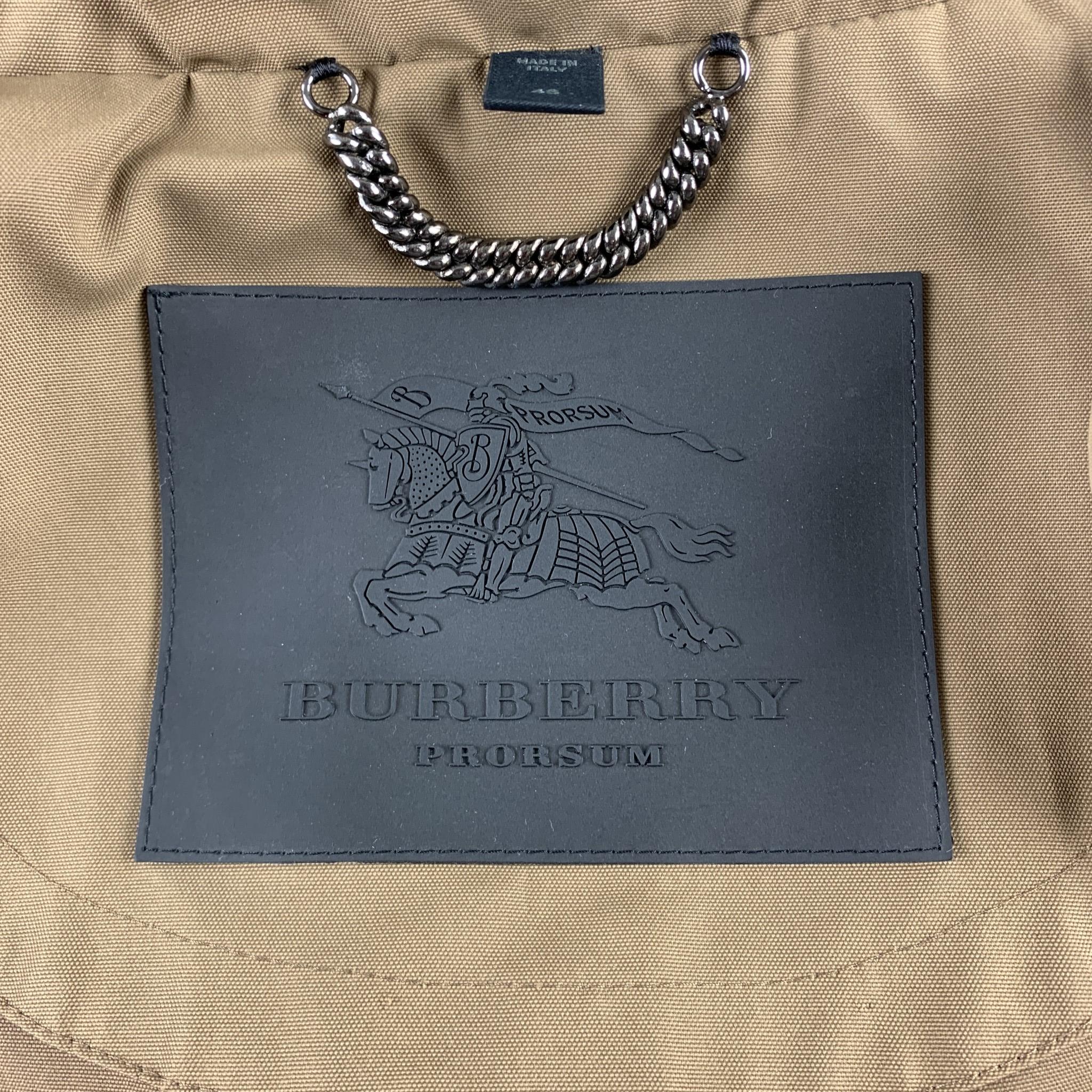 BURBERRY PRORSUM Spring 2012 Size 36 Brown Polyester Zip & Button Cropped Jacket 1