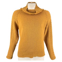 BURBERRY PRORSUM Spring 2012 Size L Yellow Merino Wool / Cotton Sweater