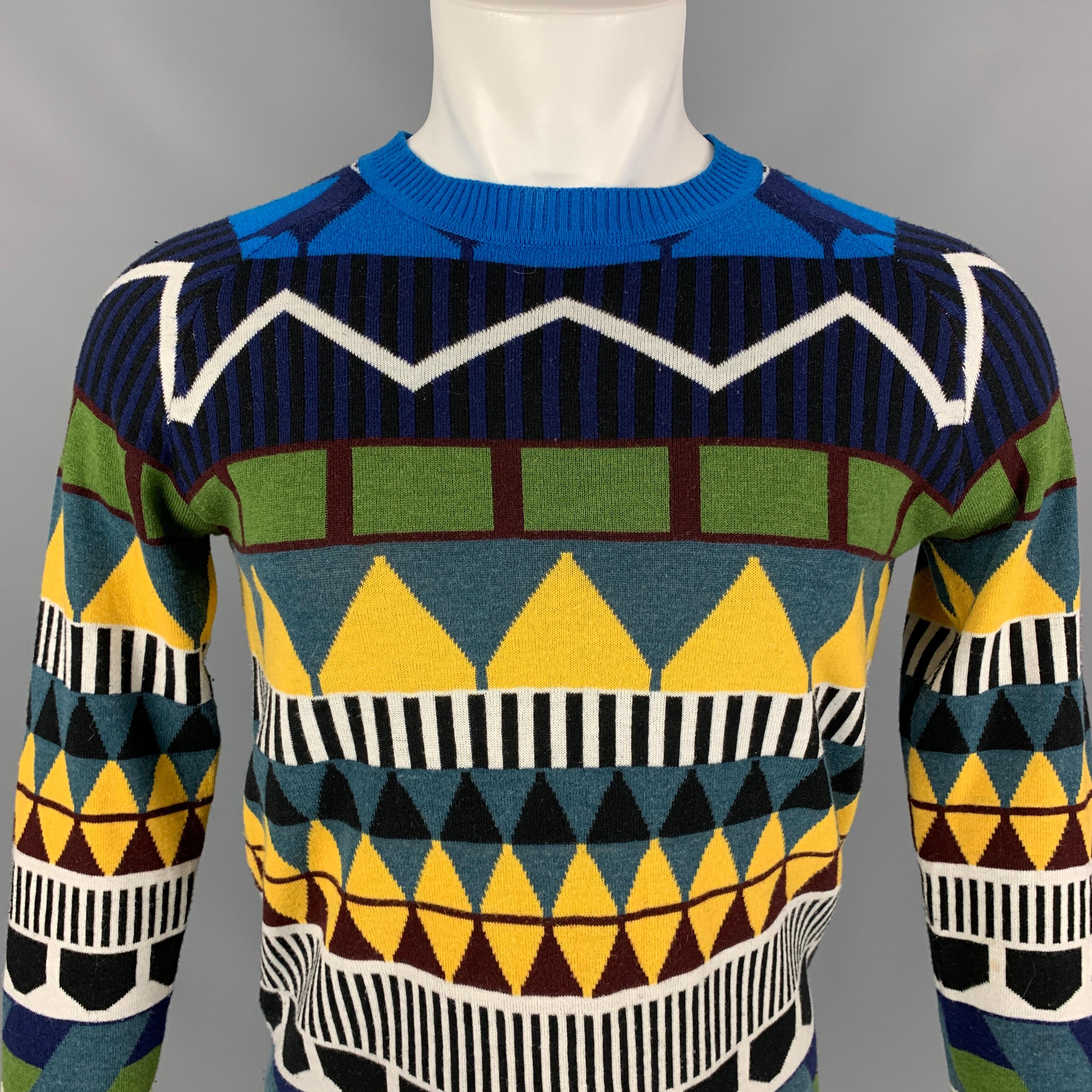 Black BURBERRY PRORSUM Spring 2012 Size M Multi-Color Wool / Cashmere Sweater