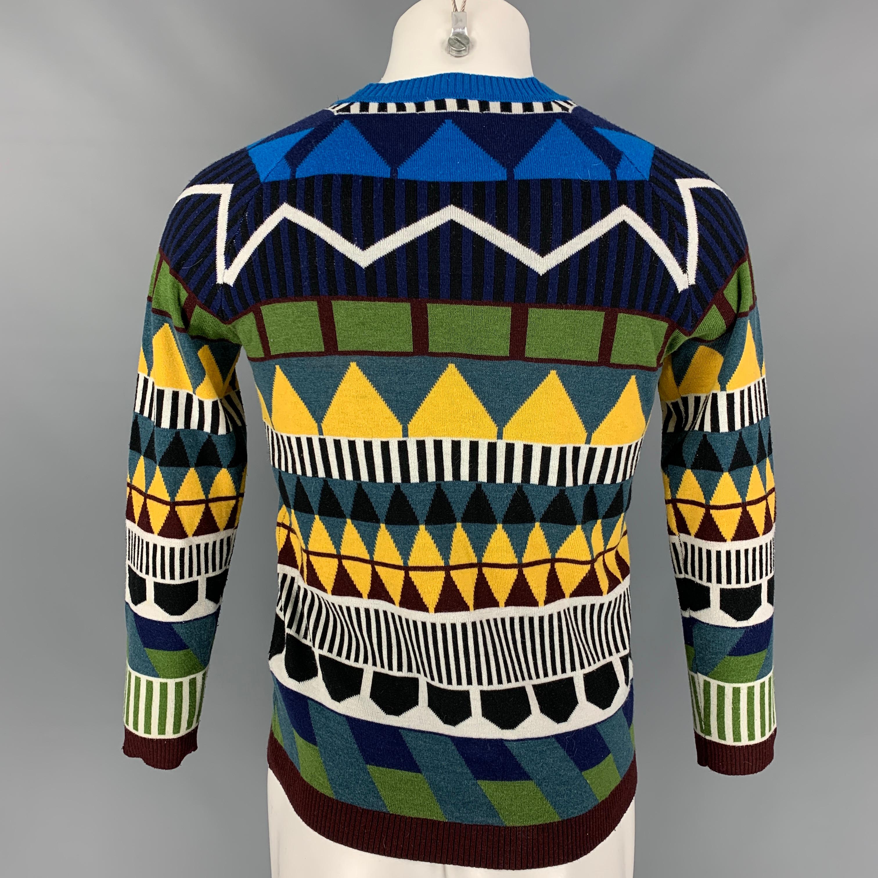 Men's BURBERRY PRORSUM Spring 2012 Size M Multi-Color Wool / Cashmere Sweater