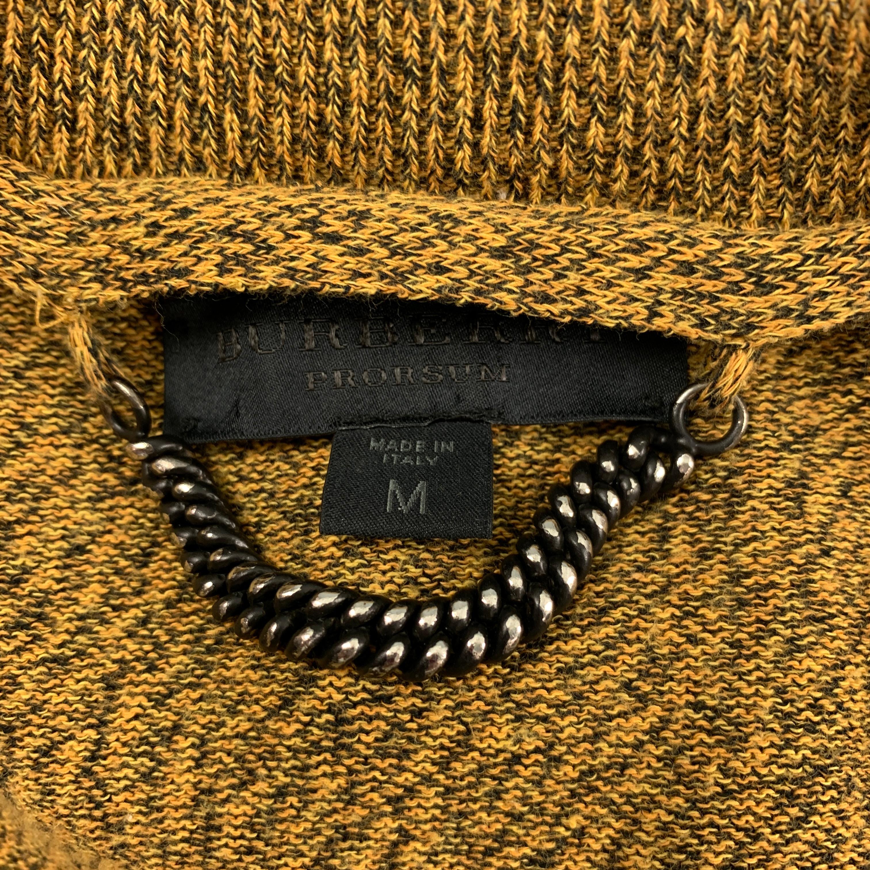 Men's BURBERRY PRORSUM Spring 2012 Size M Mustard Yellow Embroidery Crochet Pullover 