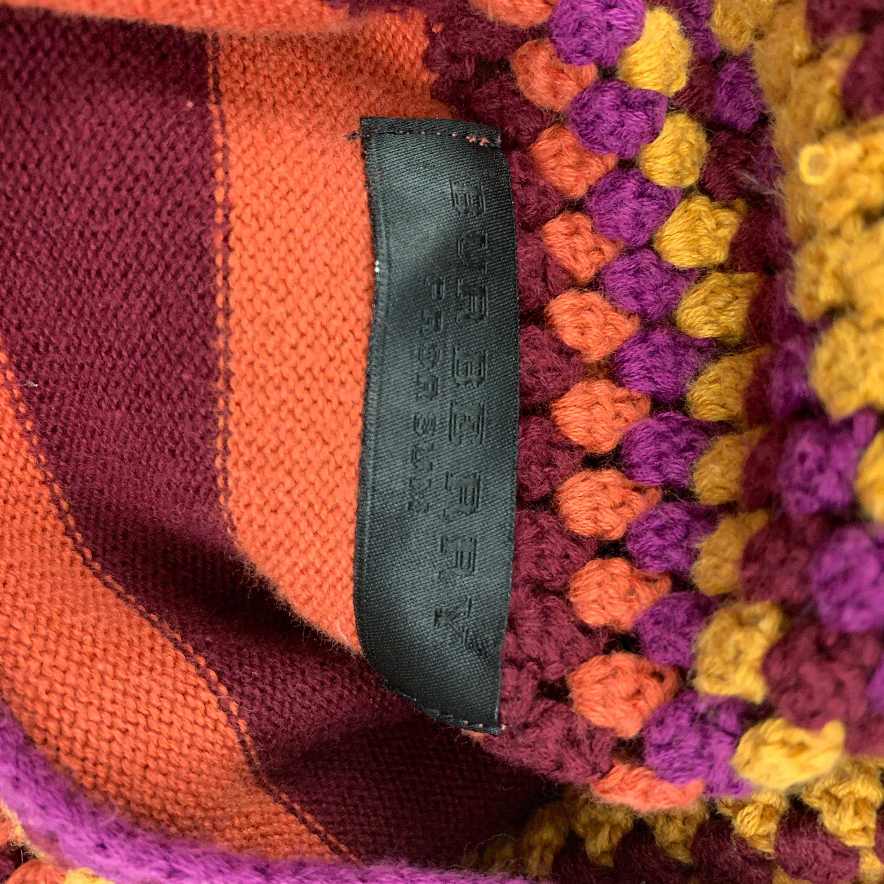 BURBERRY PRORSUM Spring 2012 Size S Multi-Color Orange Stripe Wool / Acrylic Swe 3