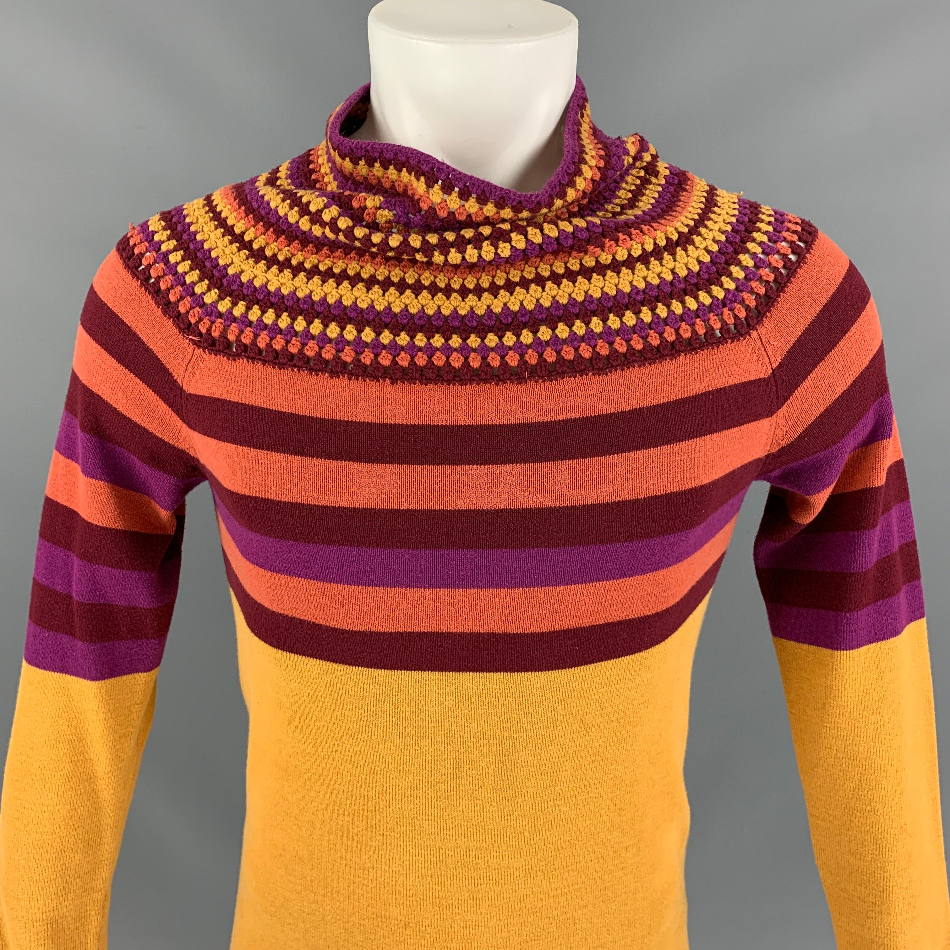 Men's BURBERRY PRORSUM Spring 2012 Size S Multi-Color Stripe Wool/Acrylic Sweater For Sale