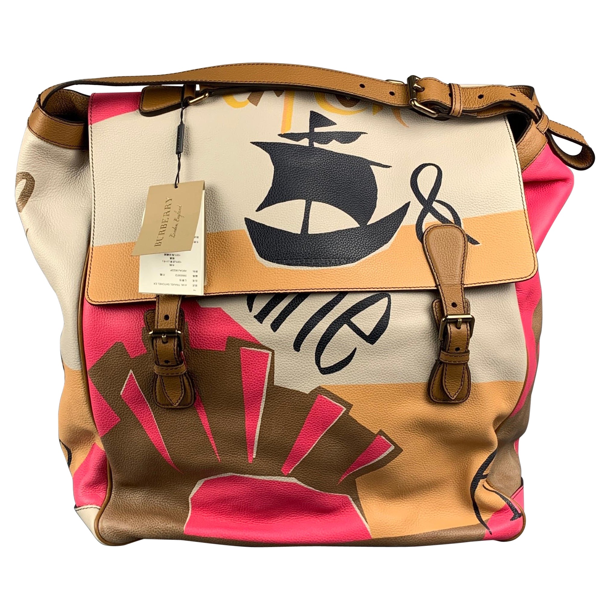 BURBERRY PRORSUM Frühjahr 2015 Pebble Grain Graphic Multi-Color Tasche
