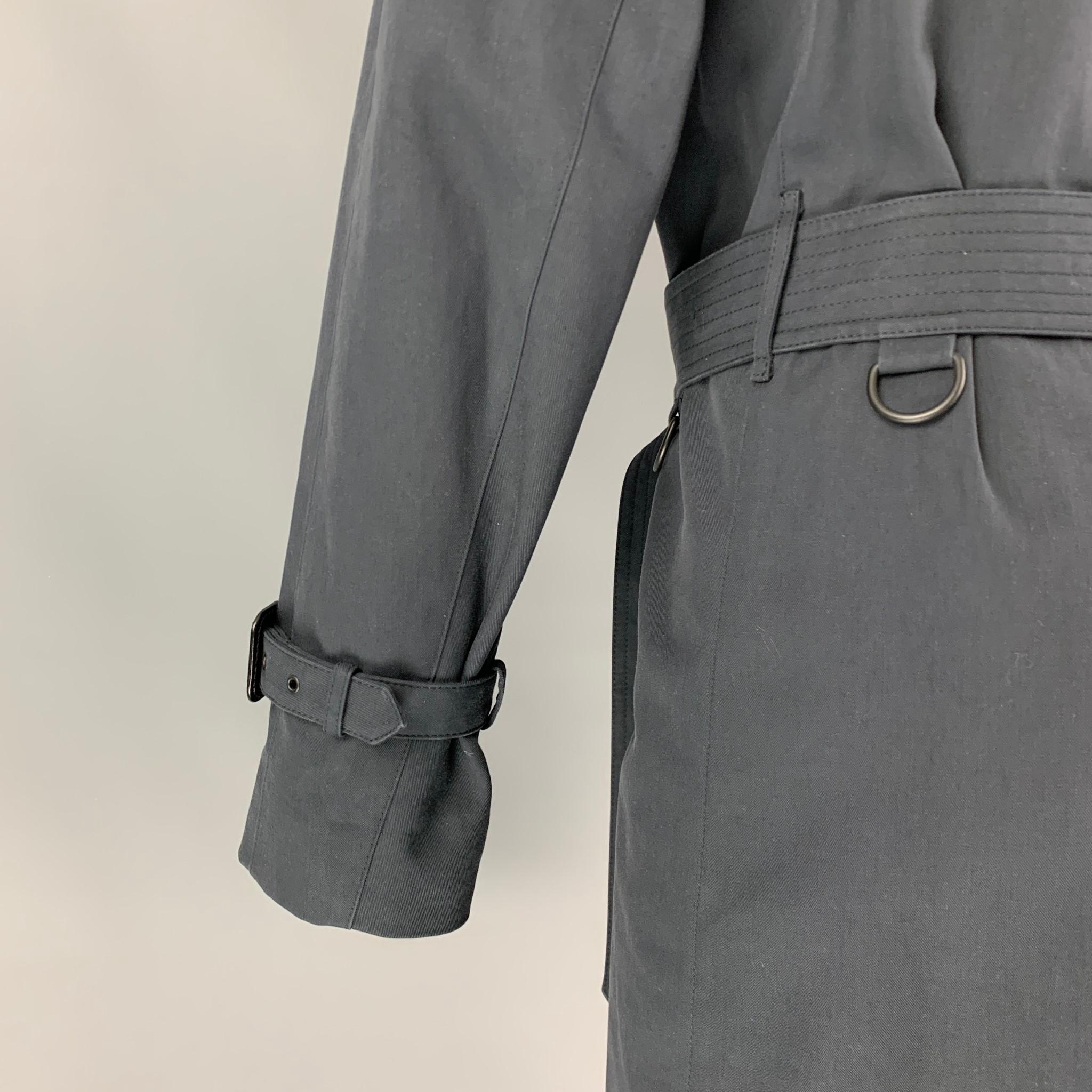 Men's BURBERRY PRORSUM Spring 2015 Size 40 Navy Cotton / Silk Trench Coat