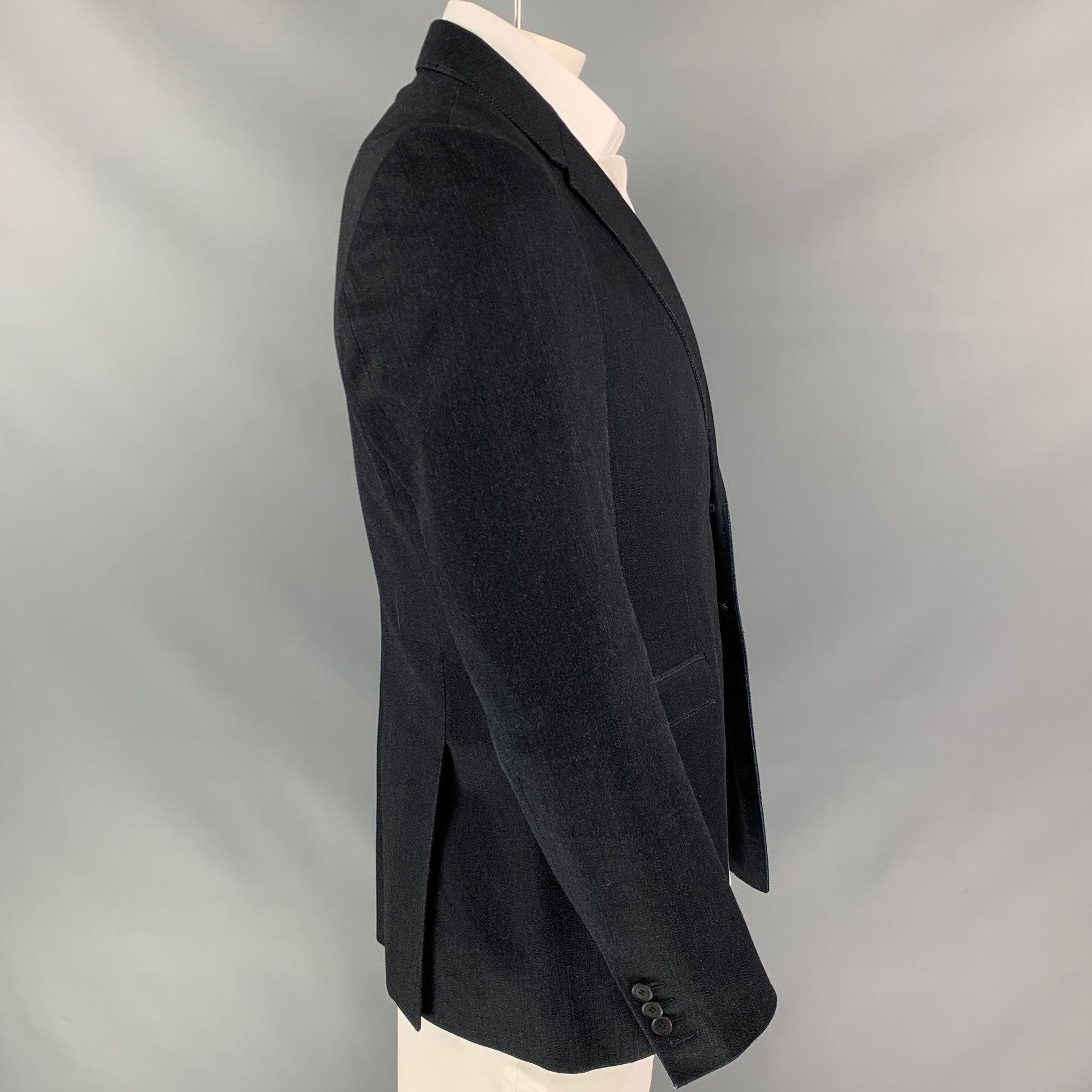 Men's BURBERRY PRORSUM Spring 2015 Size 42 Indigo Blue Denim Notch Lapel Jacket For Sale