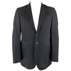 Burberry Prorsum Primavera 2015 Taglia 42 Giacca con risvolto in denim blu indaco