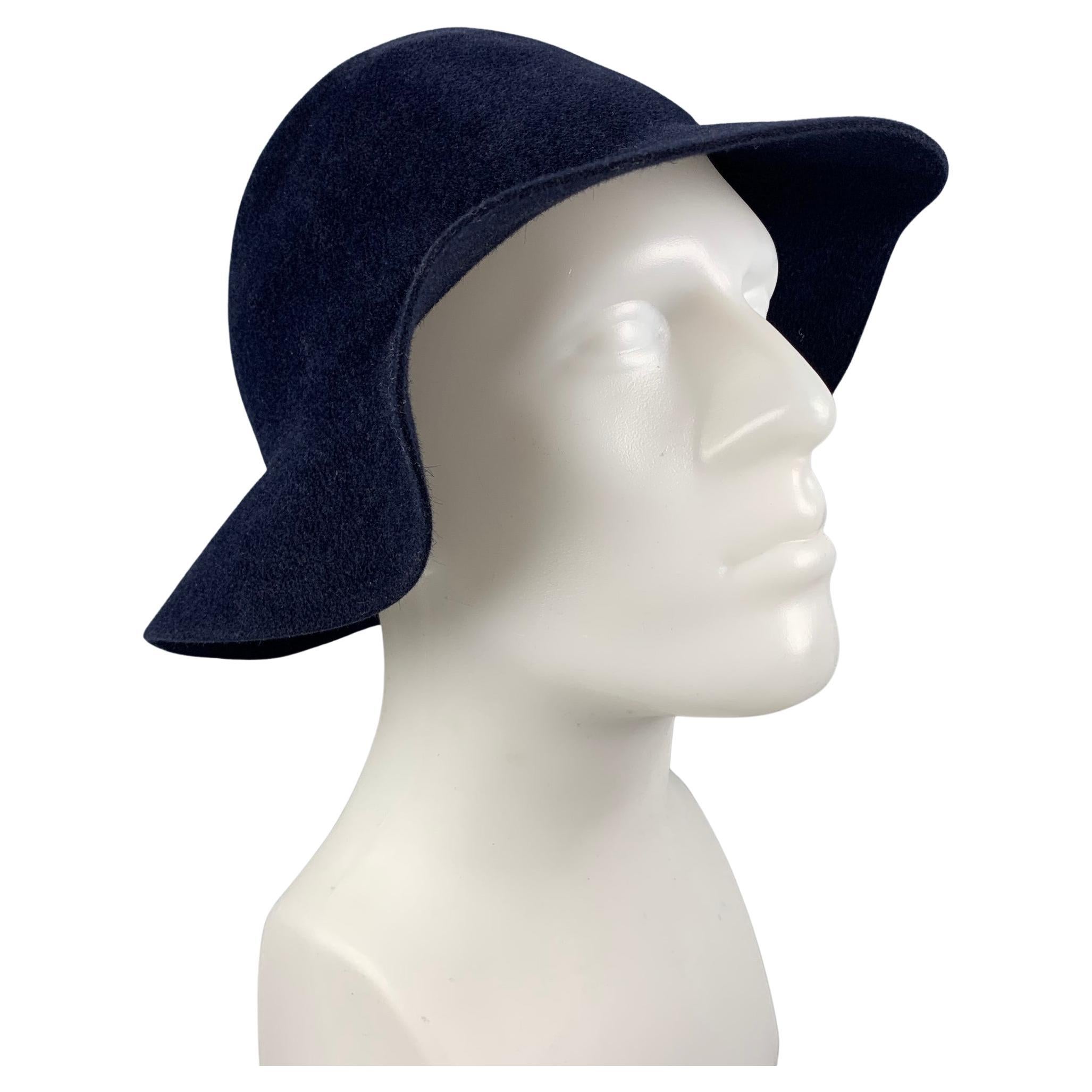 BURBERRY PRORSUM Spring 2015 Size L Navy Blue Rabbit Felt Hats