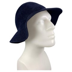BURBERRY PRORSUM Spring 2015 Size L Navy Blue Rabbit Felt Hats