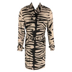 BURBERRY PRORSUM, imperméable à ceinture imprimé soie/laine, printemps-été 16, taille 38