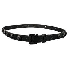 BURBERRY PRORSUM SS 08 Warrior Kollektion Größe 4 Schwarzer verzierter Ledergürtel