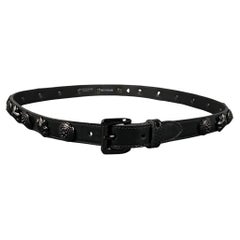 BURBERRY PRORSUM SS 08 Warrior Collection Size 4 Black Embellished Leather Belt