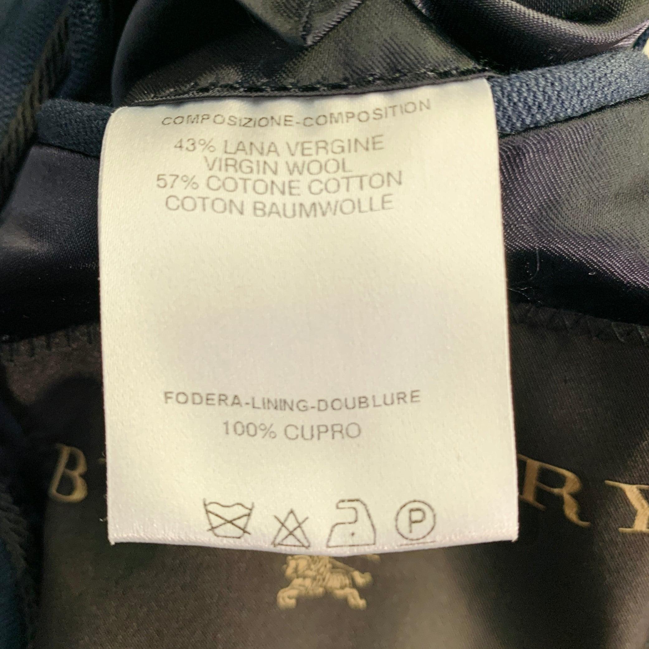 BURBERRY PRORSUM SS07 Size 38 Navy Rhinestone Cotton Wool Military Style Peacoat For Sale 5