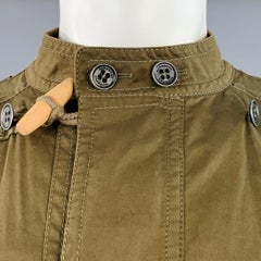 BURBERRY PRORSUM SS12 Size 36 Green Olive Twill Cotton Hooded Coat