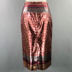 BURBERRY PRORSUM SS13 Größe 8 Lila Mehrfarbiger geometrischer Bleistiftrock aus Polyester mit geometrischem Muster