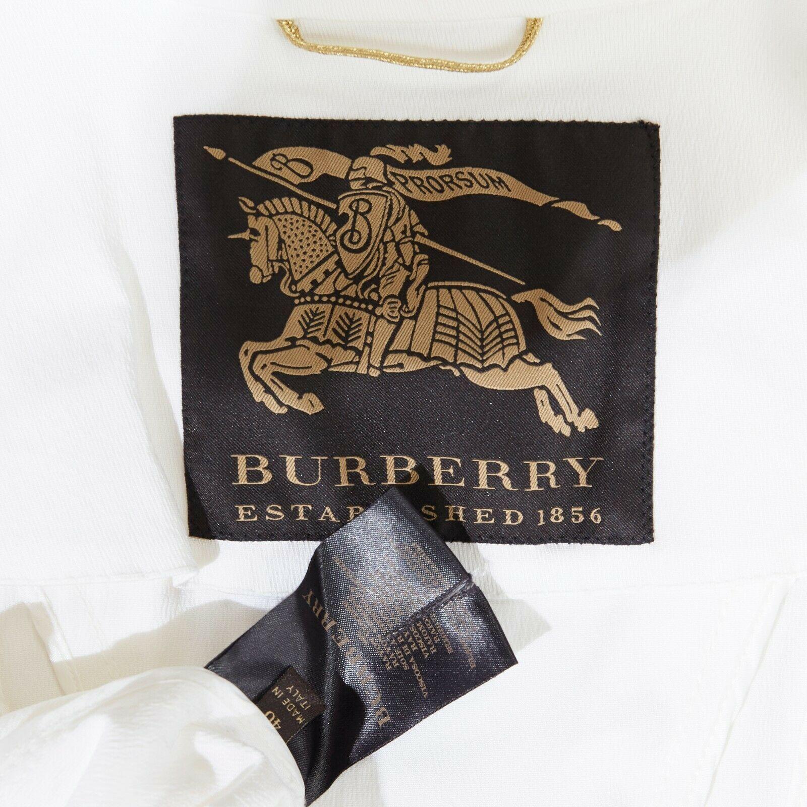 BURBERRY PRORSUM white corset lacing detail button front trench coat IT40 S 4