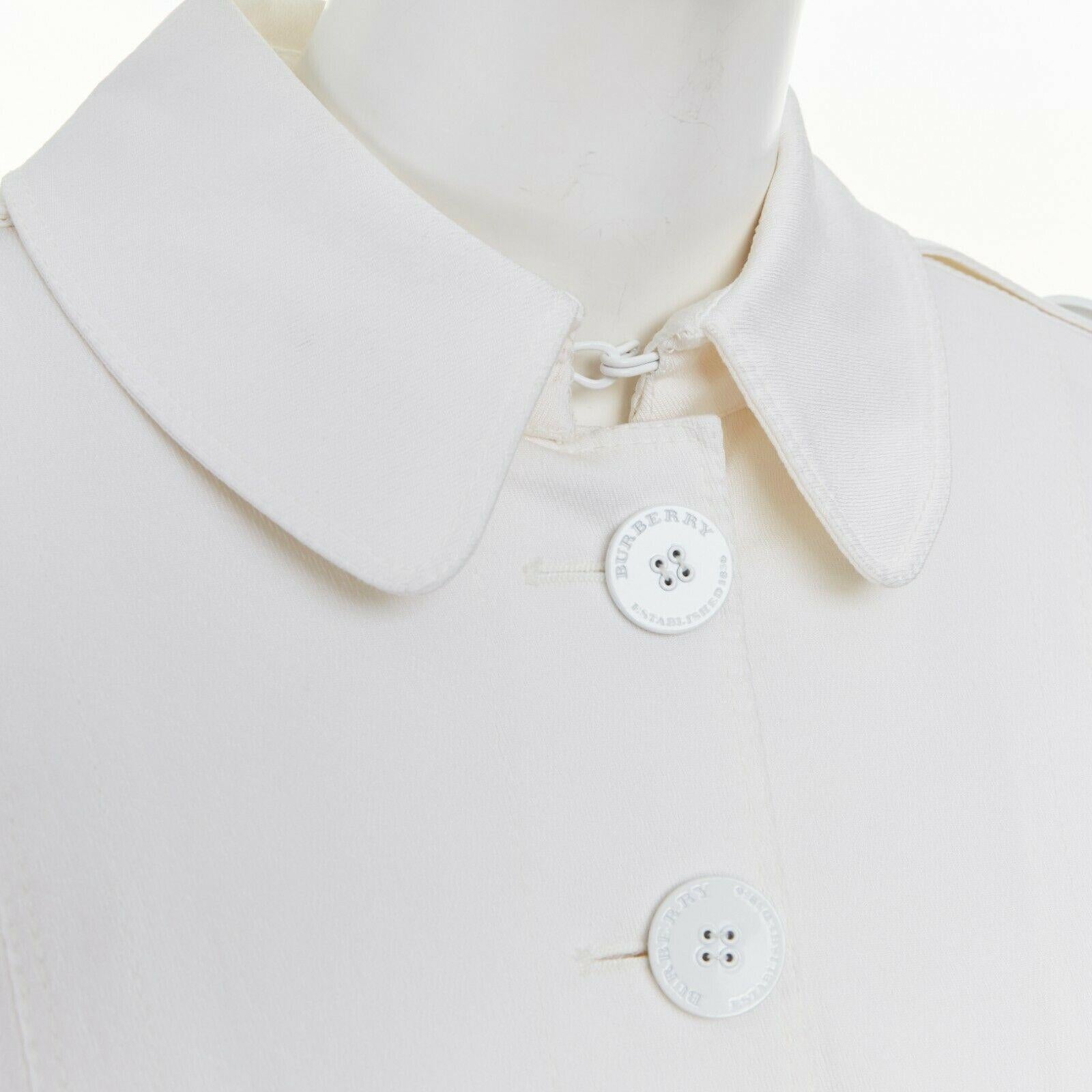 Women's BURBERRY PRORSUM white corset lacing detail button front trench coat IT40 S