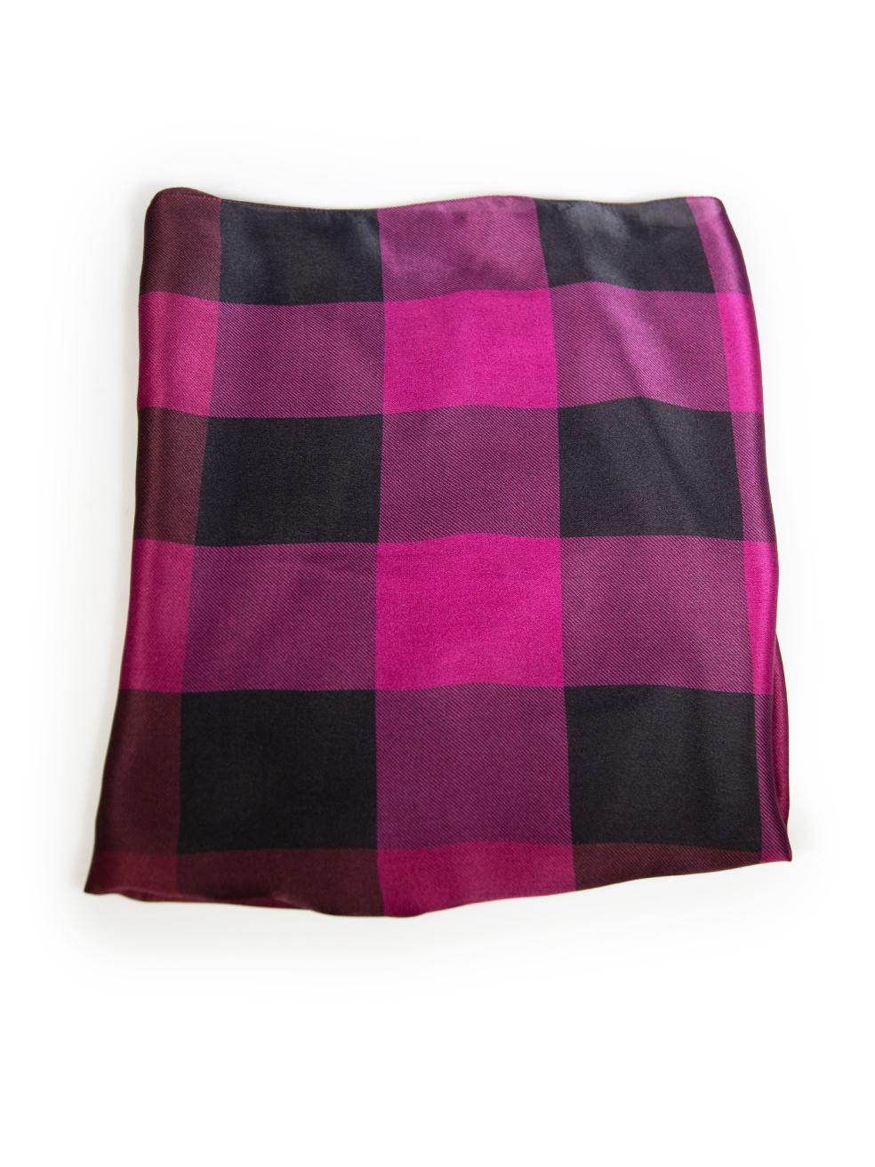 Brown Burberry Purple Checkered Scarf