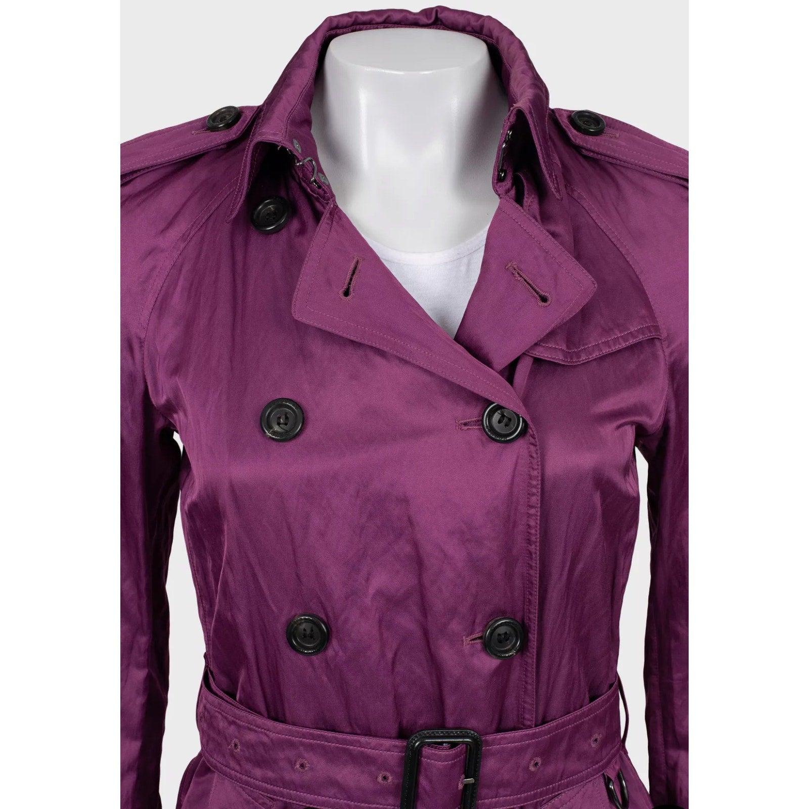 Burberry, cappotto trench doppiopetto viola - Taglia 42/M In condizioni buone in vendita a Krakow, PL