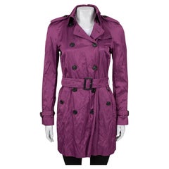 Burberry Abrigo de doble botonadura morado - Talla 42/M