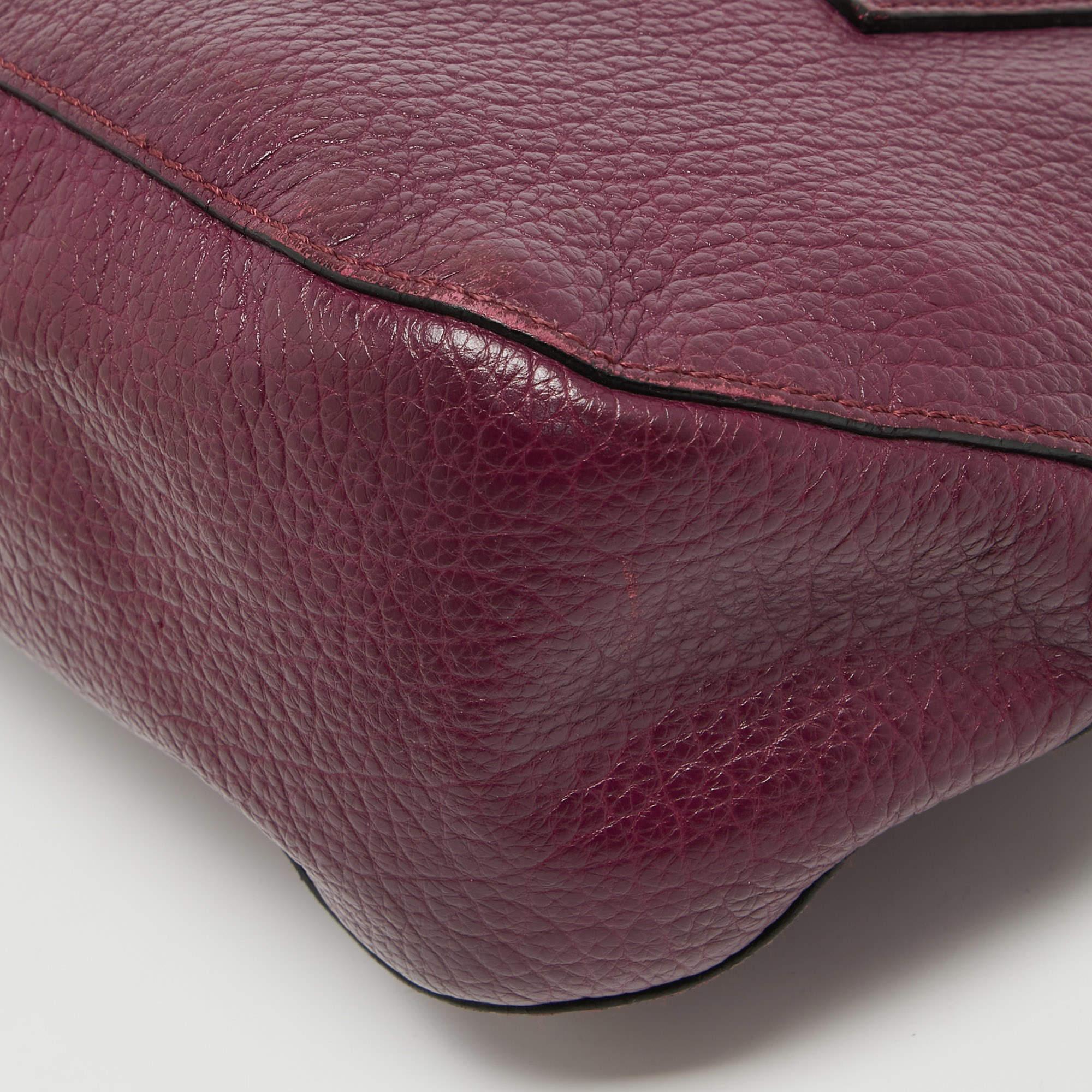 Burberry Purple Leather Orchard Bowler Bag For Sale 6